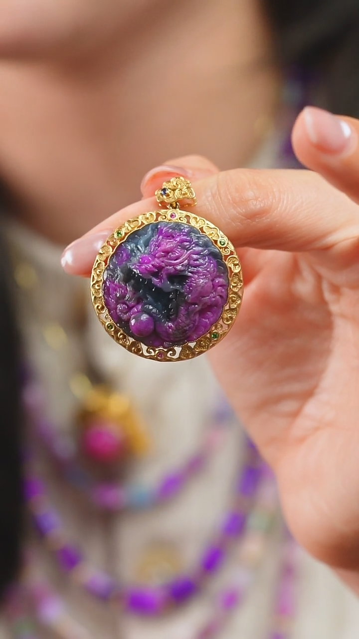 苏纪石（舒俱来）18K金镶嵌吊坠(不含链)768