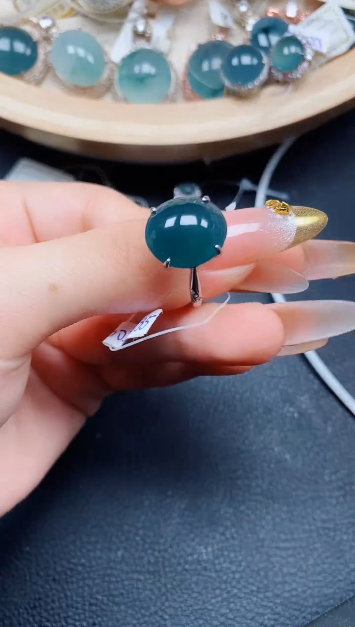 【闪购商品】翡翠戒指银S925镶嵌翡翠