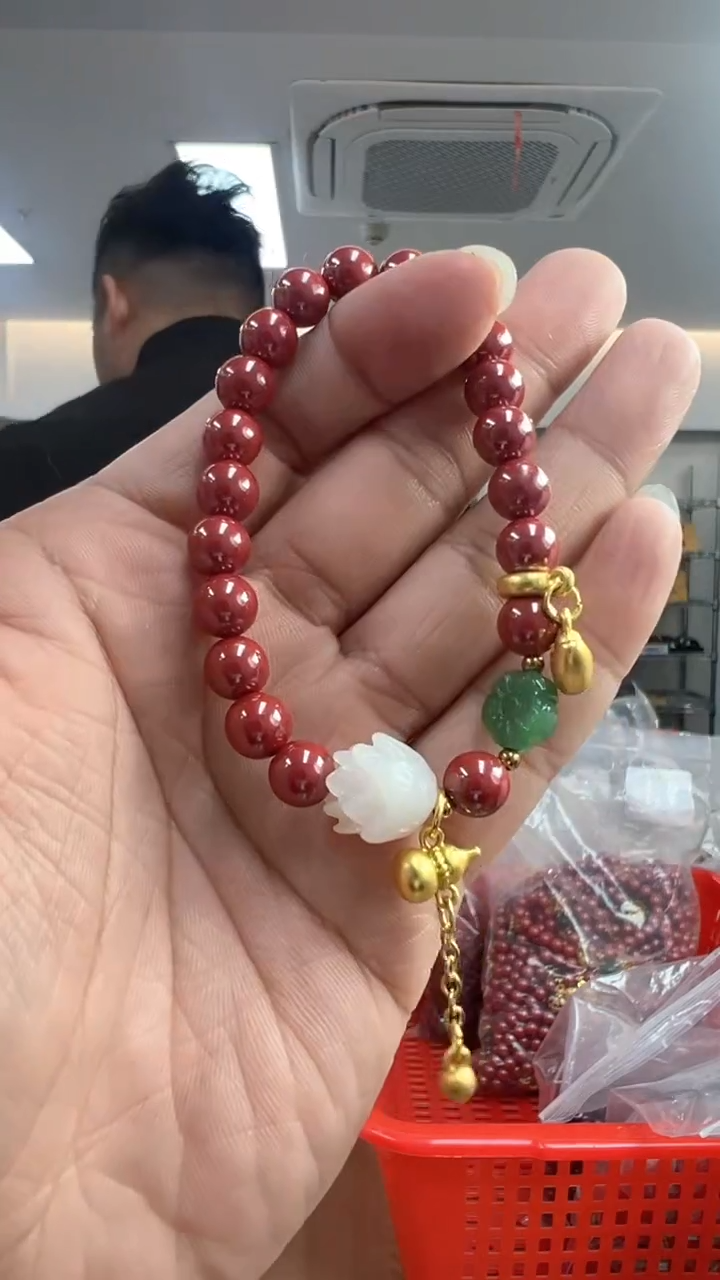 【闪购商品】查罗石车挂合金朱砂手串