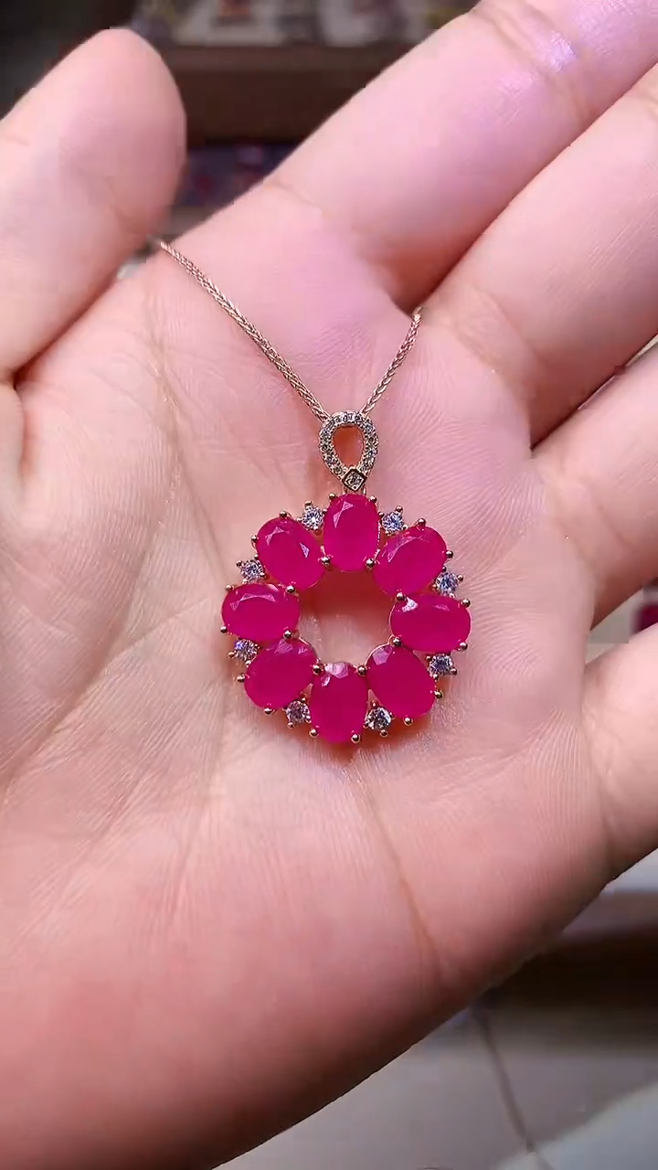 【闪购商品】红宝石颈饰银S925镶嵌000