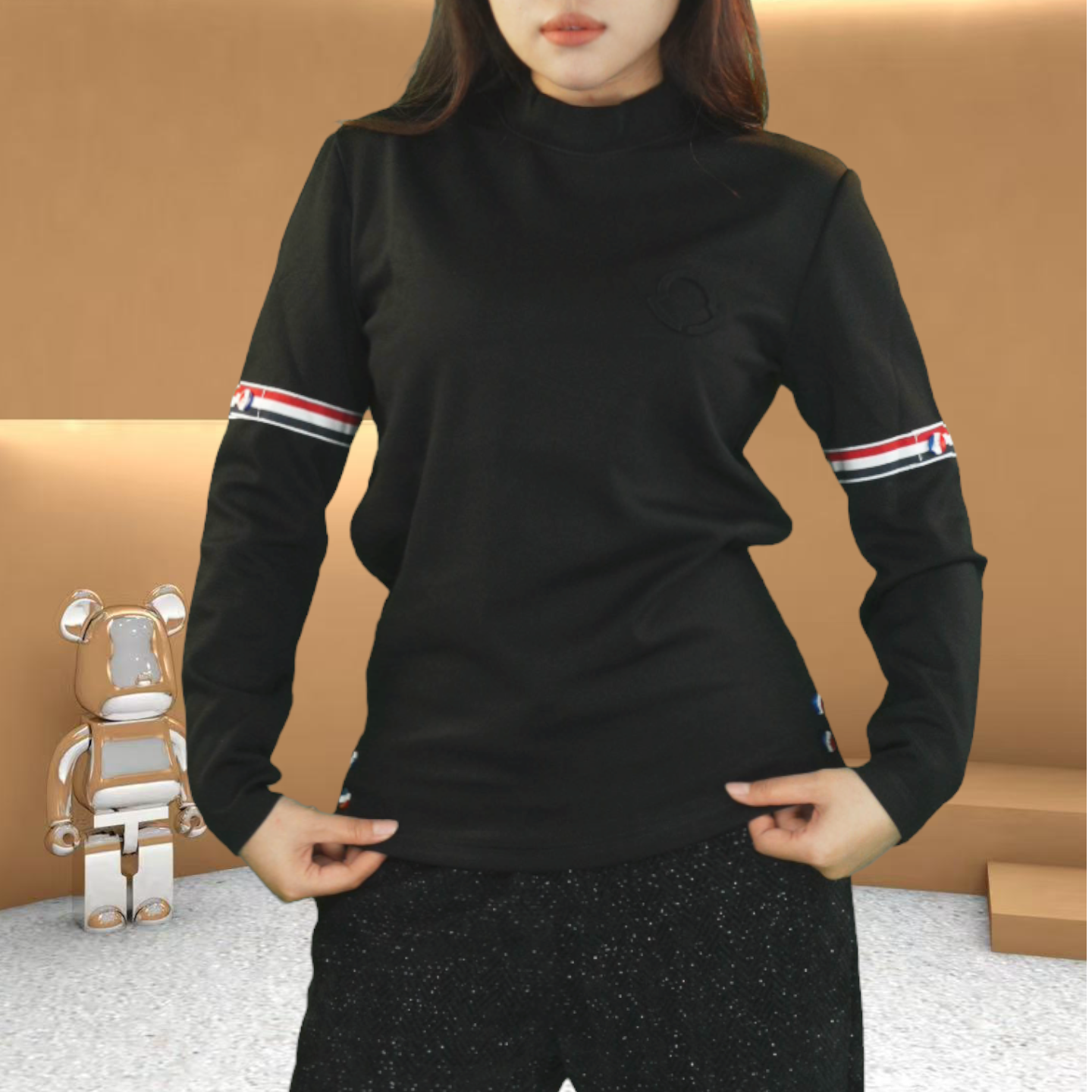 【现货+运费险】案男士拼料上衣T恤长袖秋季秋冬中领男装上衣171