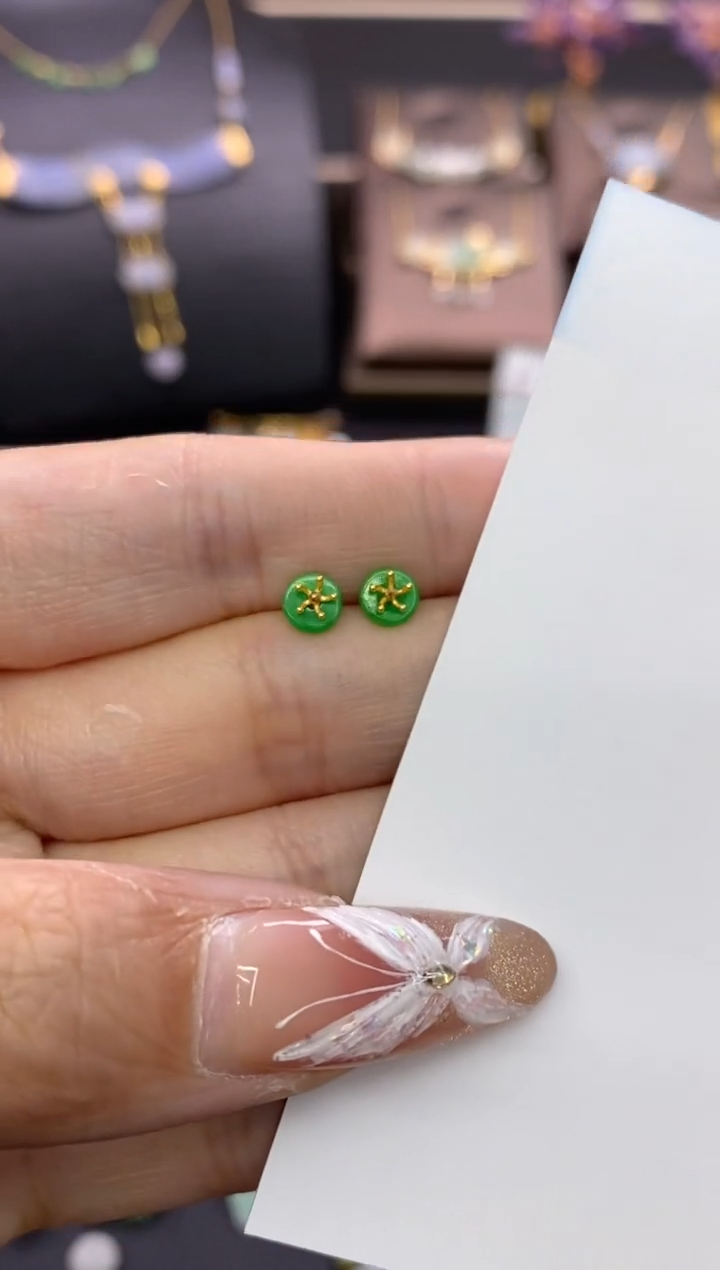 【闪购商品】翡翠颈饰18K金镶嵌净货11915