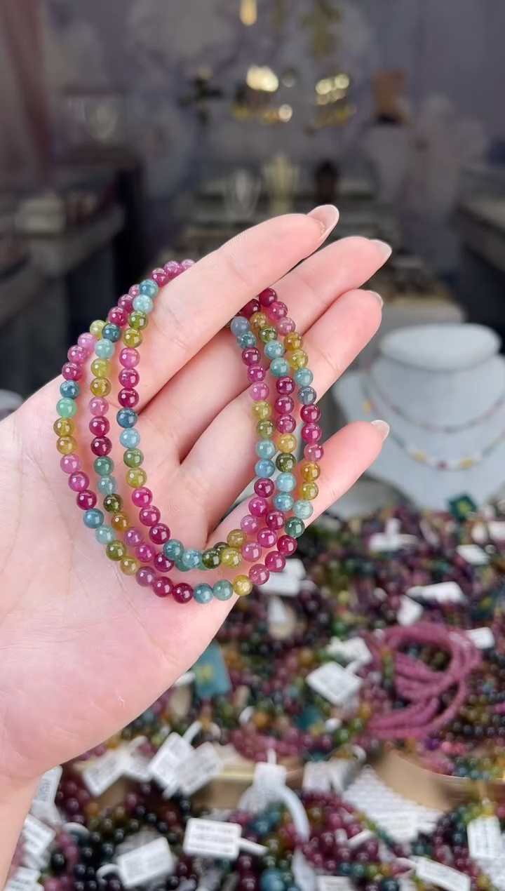 【闪购商品】碧玺/未镶嵌4MM+碧玺多圈多样性发货