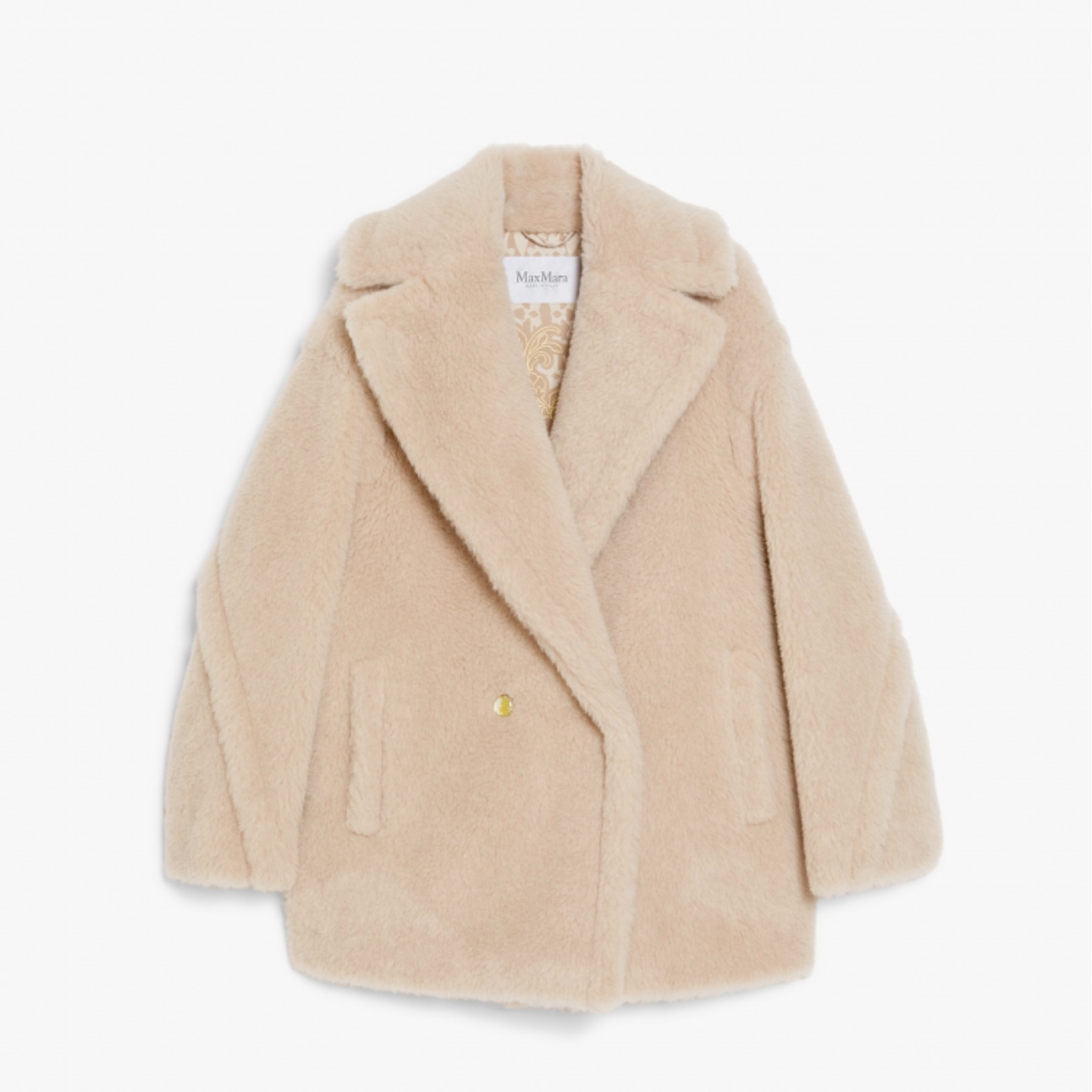 未使用 MaxMara 蛇年特别限定版沙色泰迪中长款 