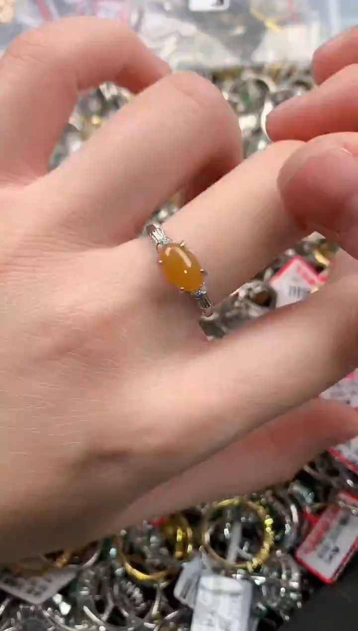 银S925镶嵌戒指翡翠888               3