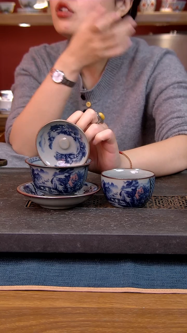 简装家用款2件套 老陶泥开片纹陶瓷茶具