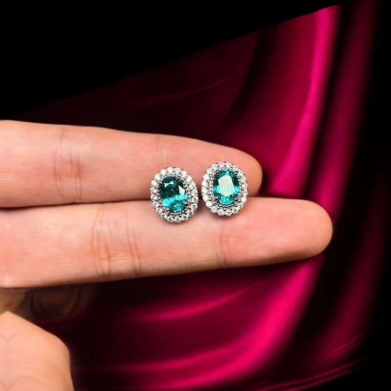 如懿高订085-轻奢培育帕拉伊巴精切合金耳饰