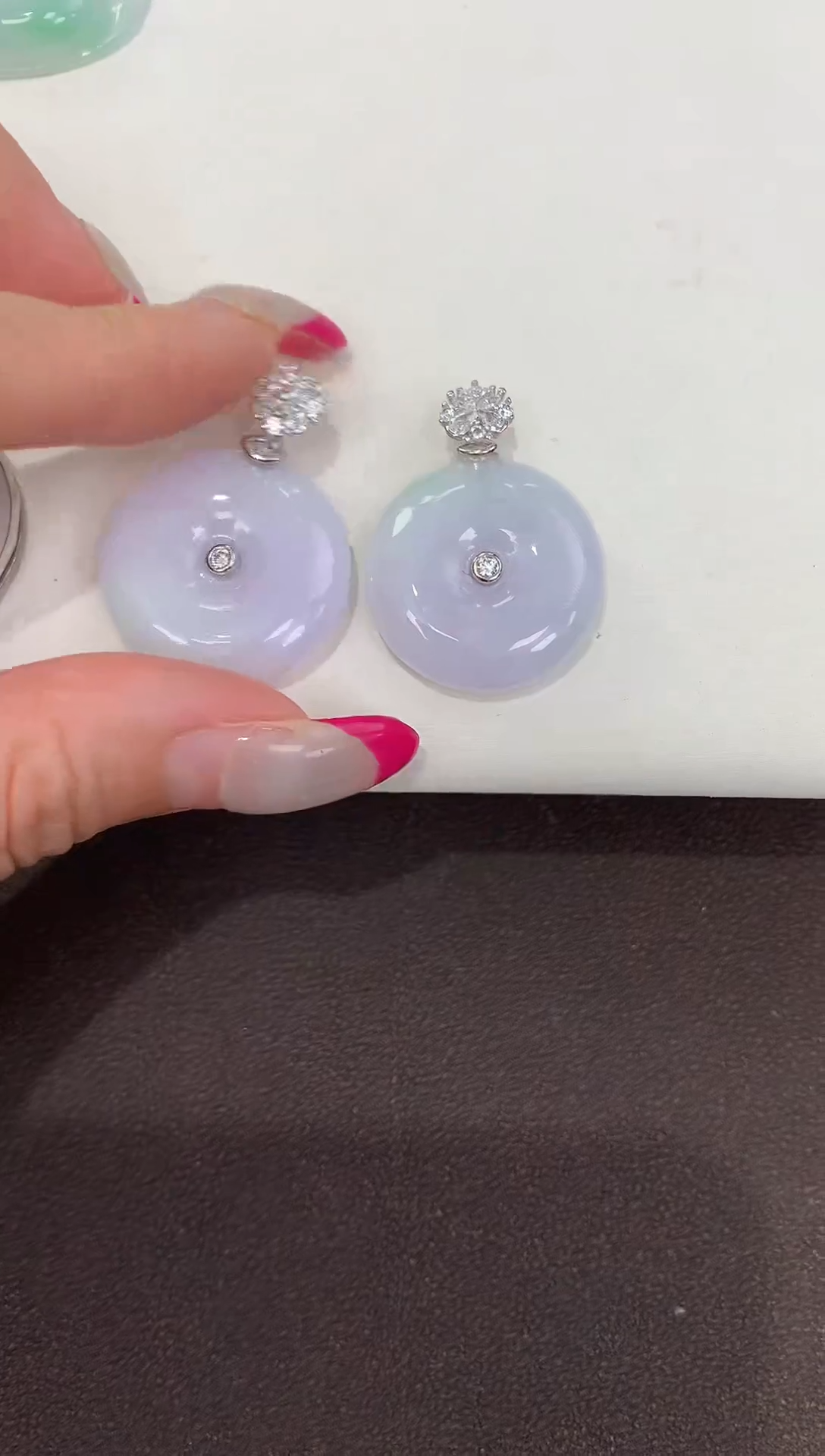 颈饰银S925镶嵌翡翠天然缅甸A货翡翠