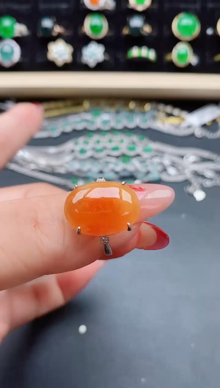 【闪购商品】翡翠戒指银S925镶嵌508005