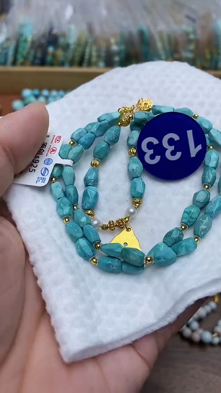 【闪购商品】绿松石项链银S925镶嵌133