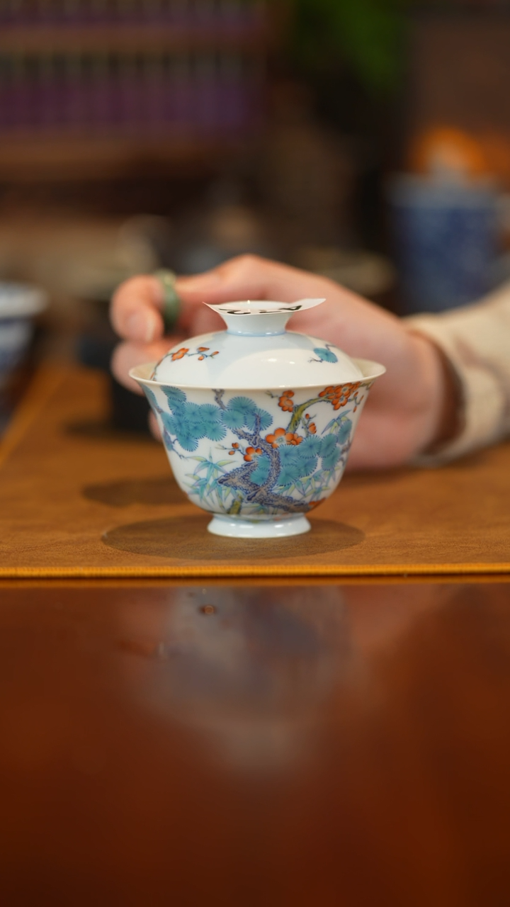 ?****茶472松竹梅盖碗         