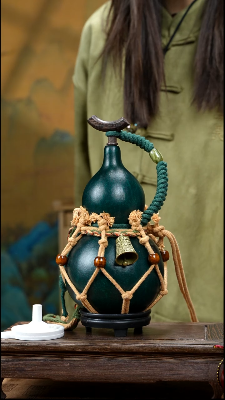 YV098复古网兜款天然酒葫芦（一物一拍）