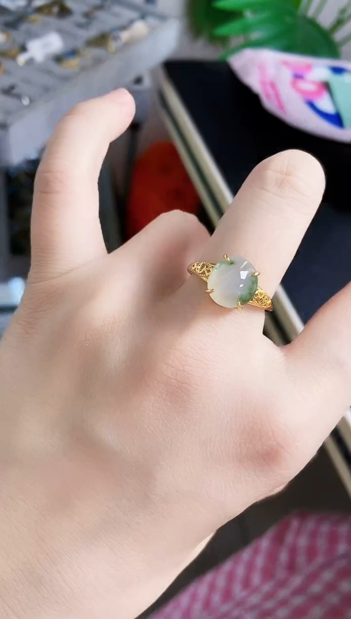 【闪购商品】翡翠银S925镶嵌戒指464646