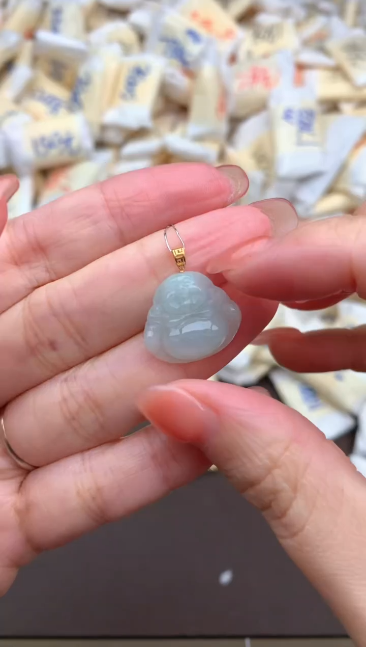 【闪购商品】翡翠挂件18K金镶嵌一