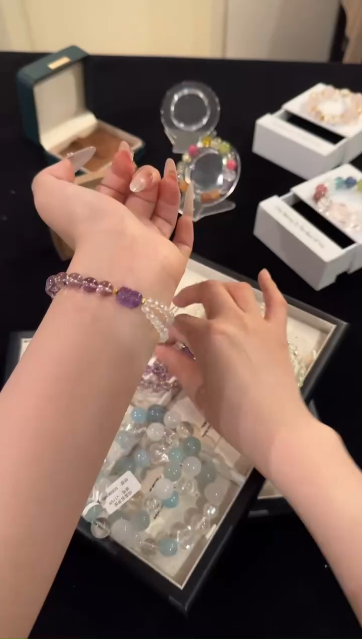 水晶手链合金紫水晶x555