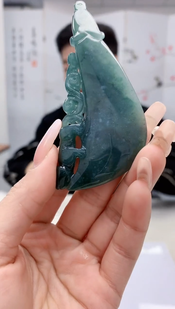 【闪购商品】定制翡翠未镶嵌4917lr-毛货挂件47