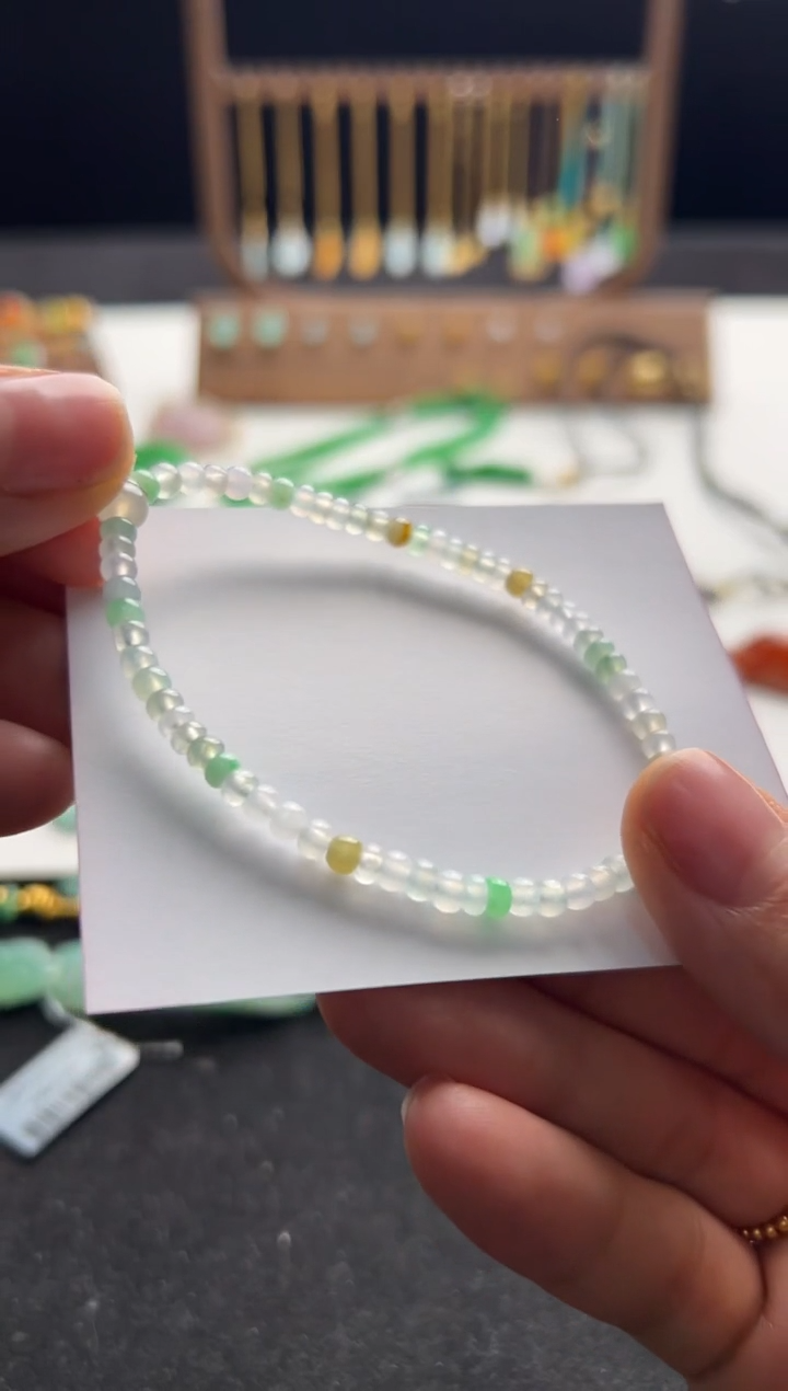 【闪购商品】定制翡翠未镶嵌多宝算盘手串480-zjl004