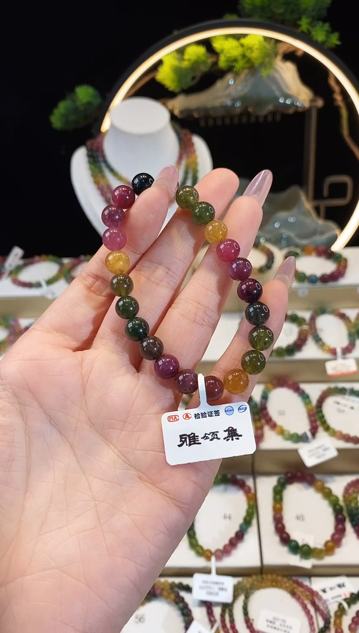 【闪购商品】碧玺手串未镶嵌G2290素圈颜色微差