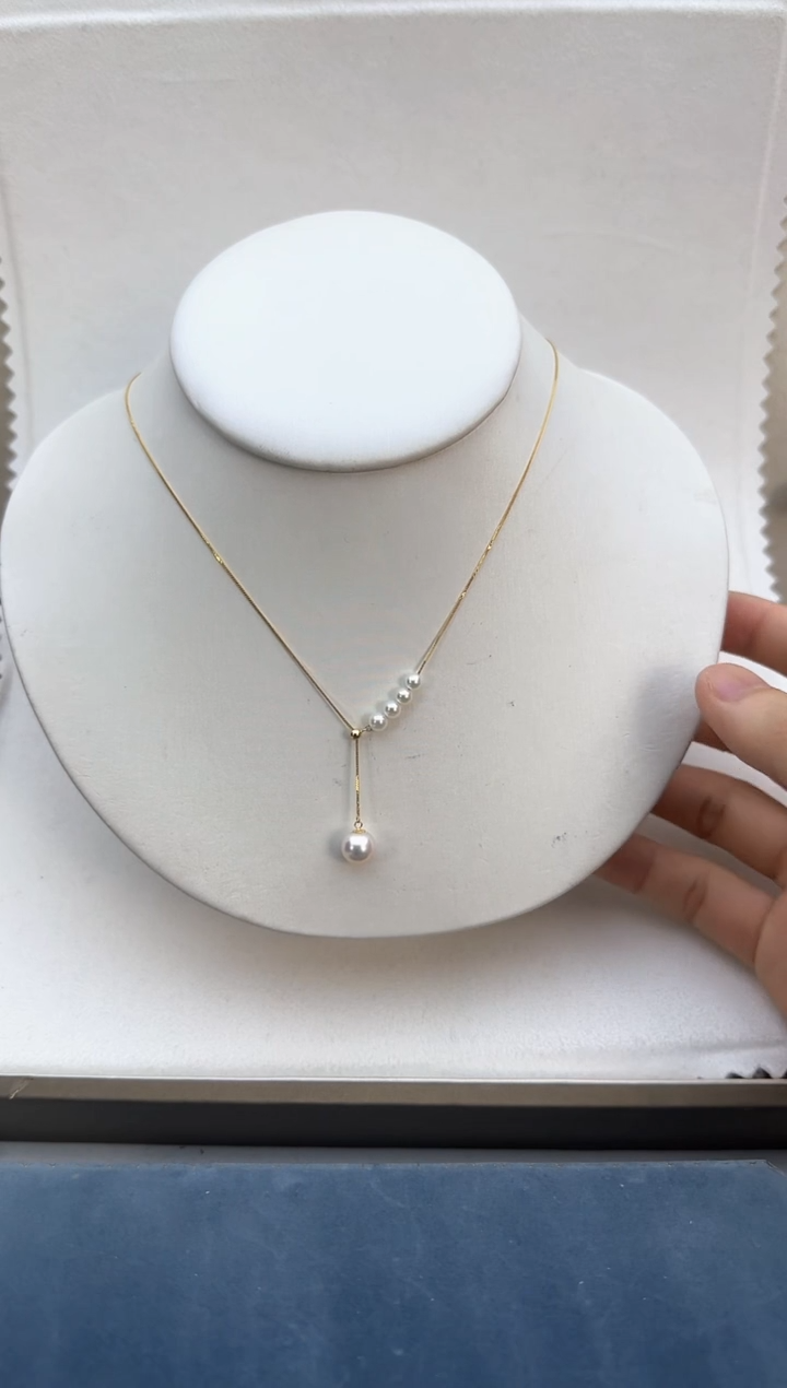 【闪购商品】海水珍珠颈饰18K金镶嵌8-9白
