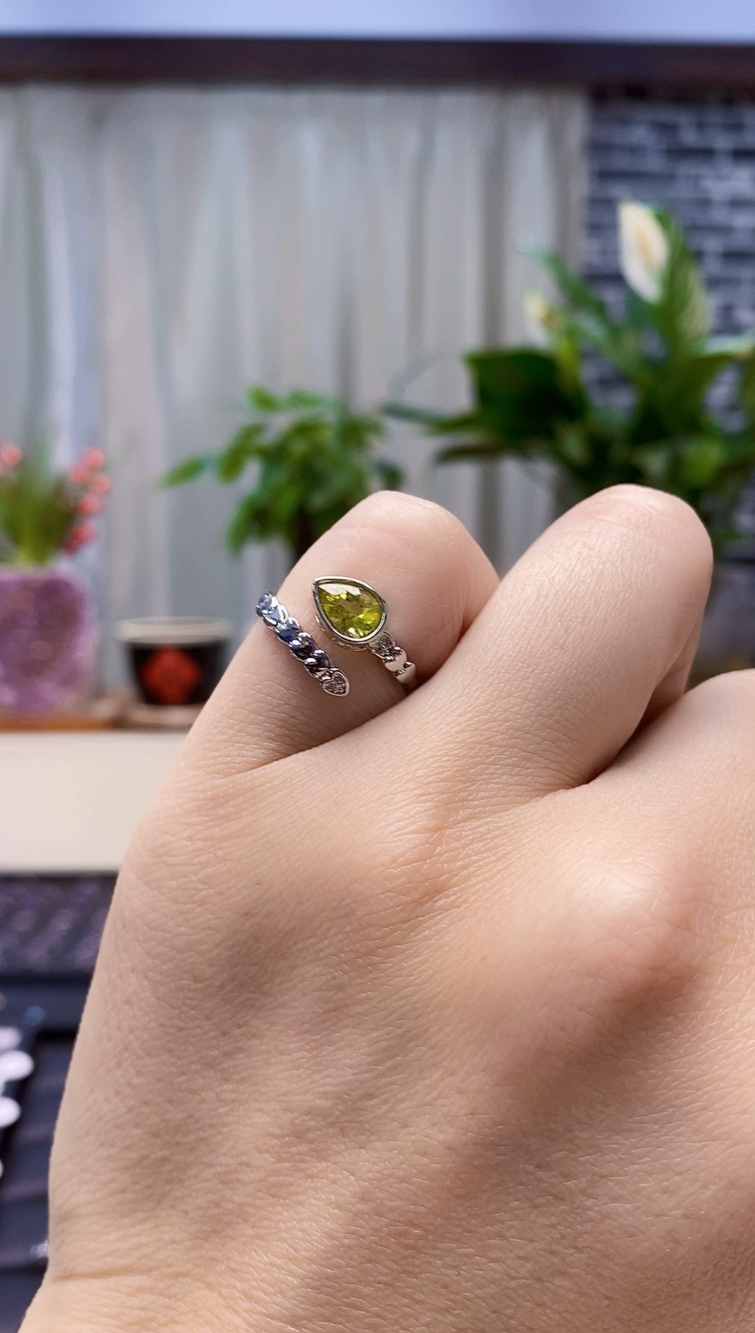 【闪购商品】橄榄石戒指合金多样性 发其一  【8】