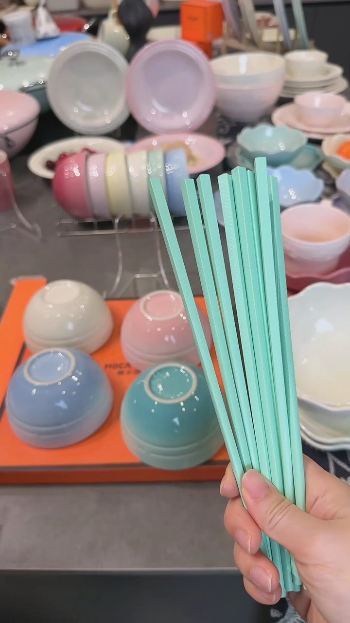 【闪购商品】瓷筷子SPS6双盒装-孔雀青