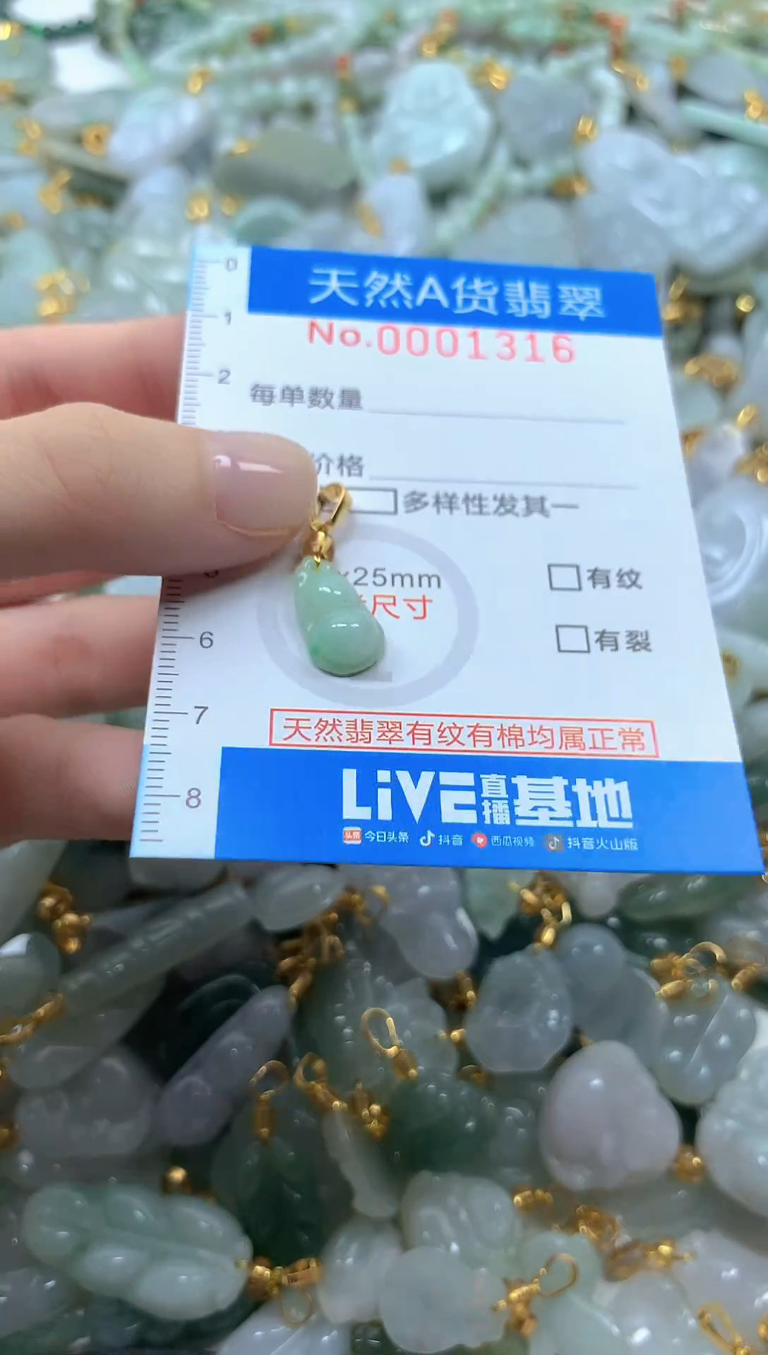 颈饰未镶嵌翡翠净货挂件-1316