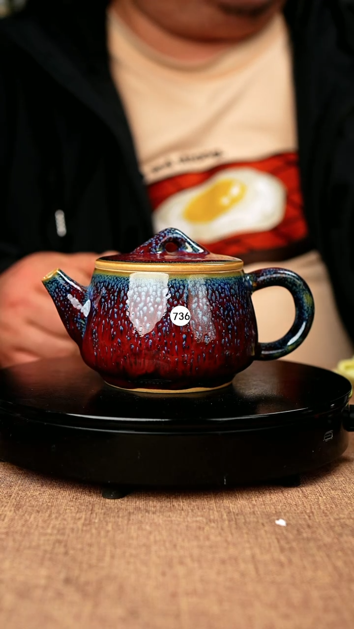 【闪购商品】736#国工一级品原矿钧瓷炉钧釉汉瓦壶