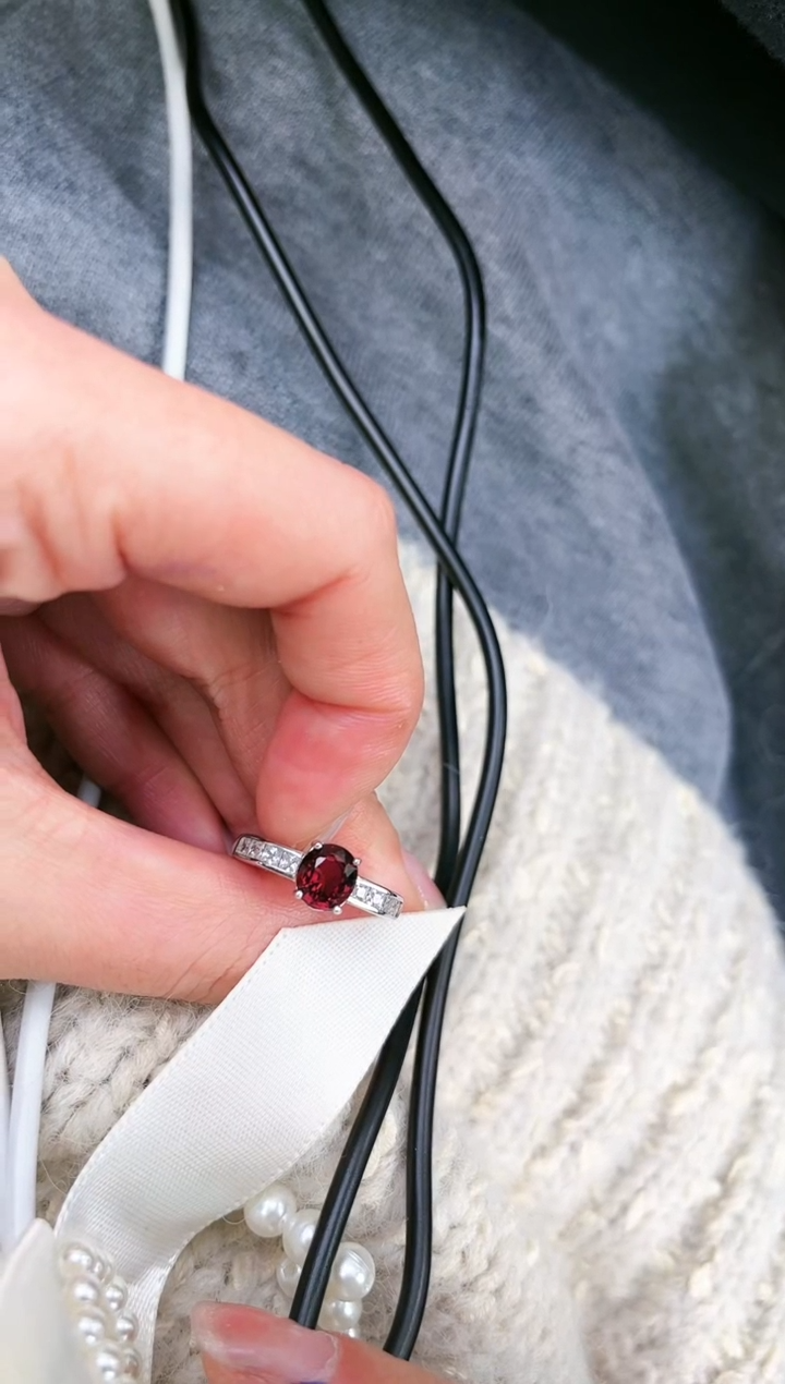 【闪购商品】碧玺戒指银S925镶嵌B-049