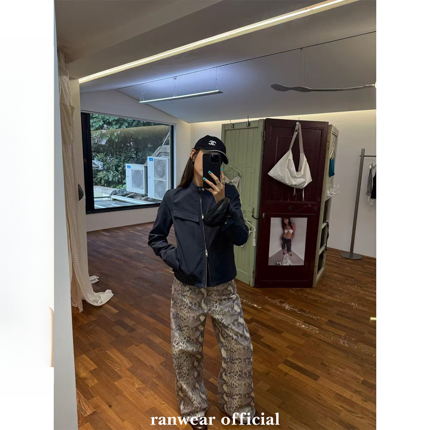 Ranwear 野性叛逆 英伦摇滚披头士小众艺术 獨家定染蛇纹时尚裤子