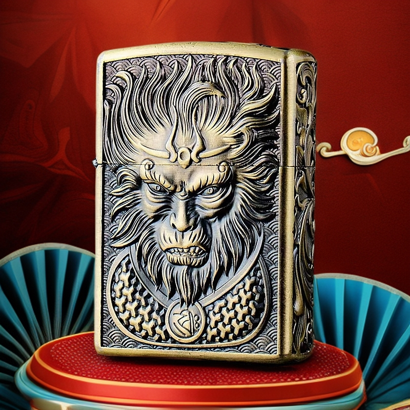 ZORRO【ZK30-1悟空青铜】魔猴悟空青铜浮雕打火机（自行加油）——155