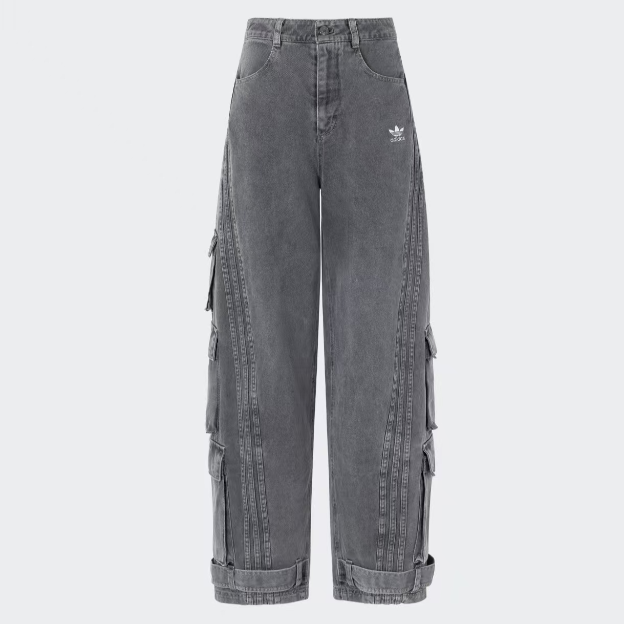 adidas/阿迪达斯三叶草时尚潮流纯棉休闲运动裤牛仔工装裤KD4323