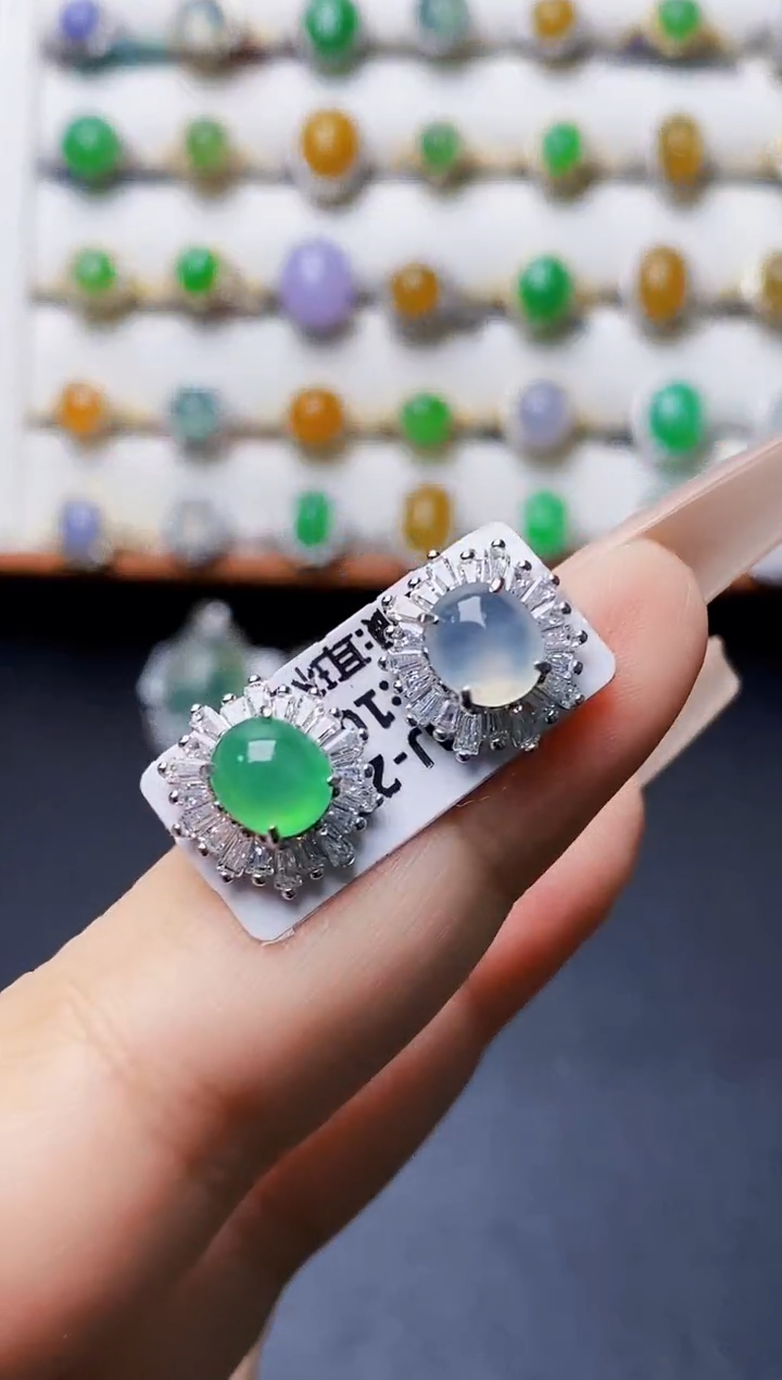 银S925镶嵌戒指翡翠4206