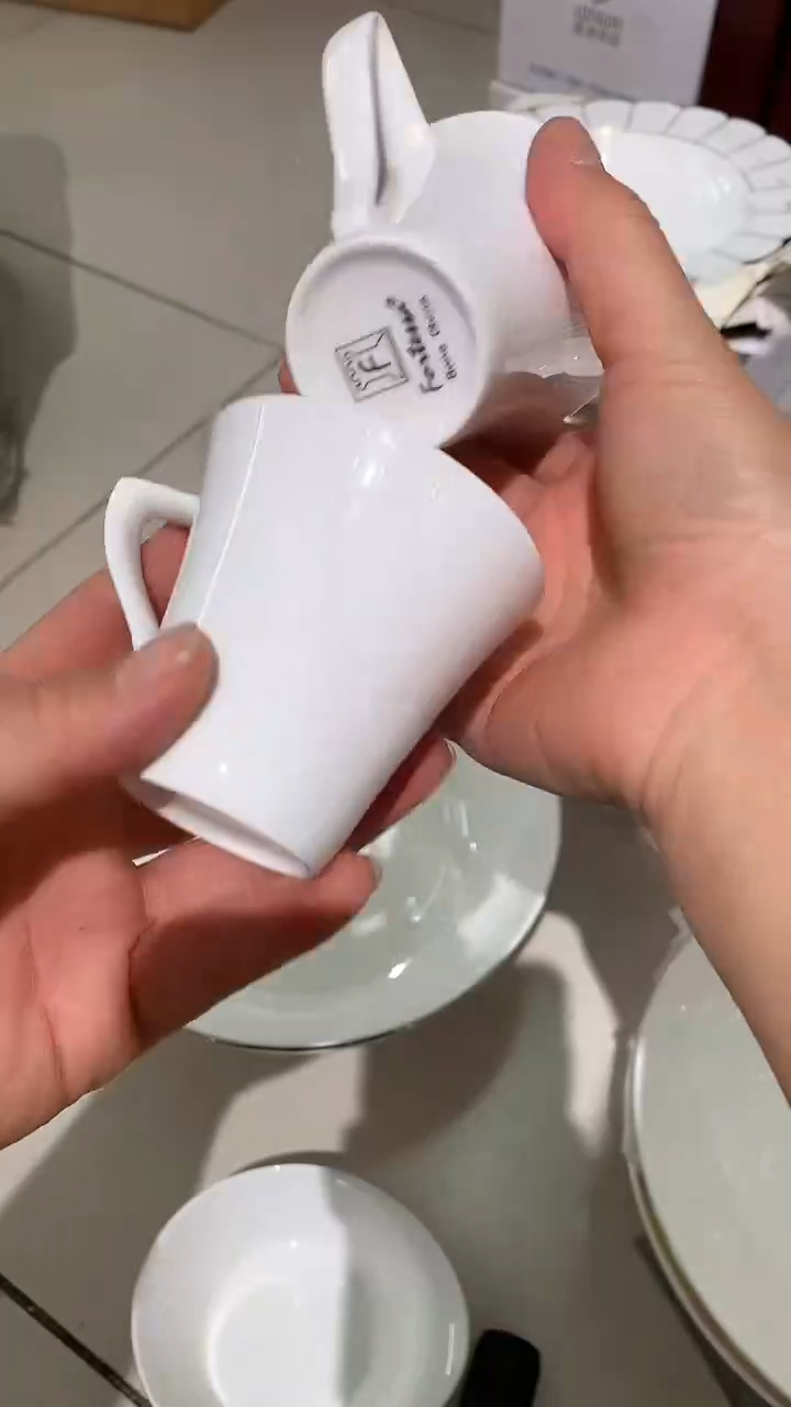 6个杯子隆达骨质瓷