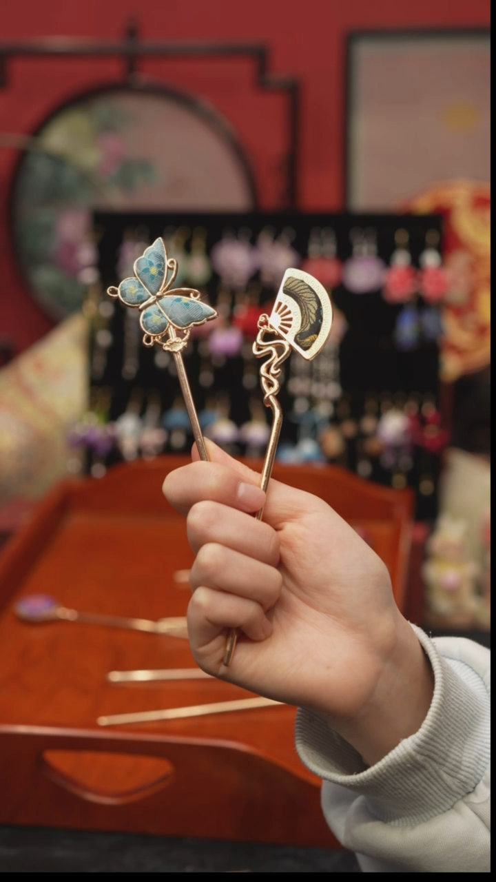 刺绣萌**贝非遗手工绒花饰品