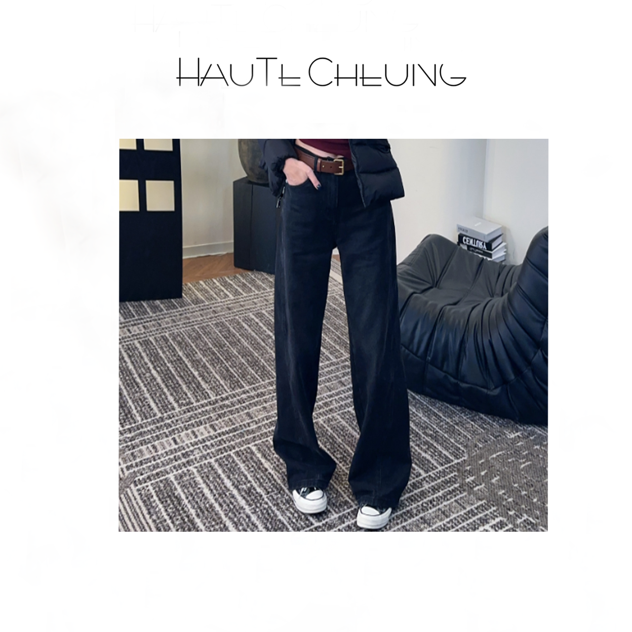 边线条 大直筒 上身遮盖肚子肉肉 显腿长 松弛感 牛仔裤 B130