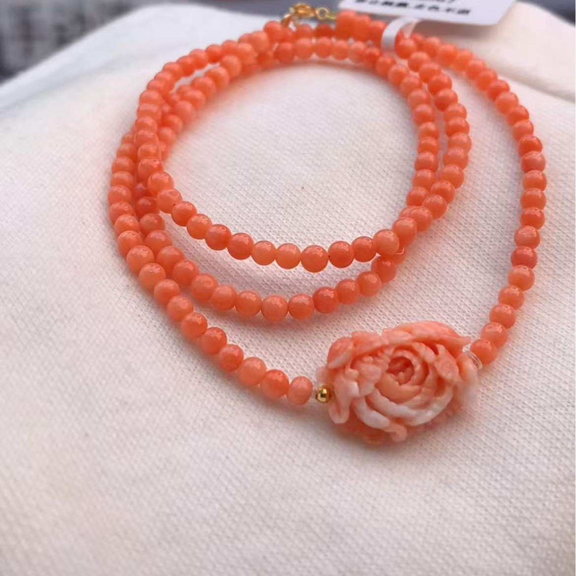 精品珊瑚小米锁骨链洋.E60