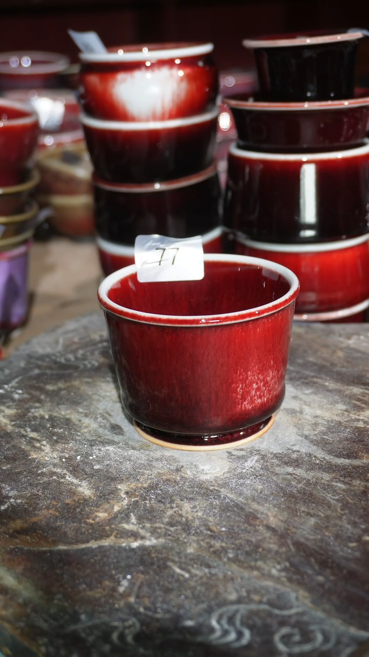 摆件陶精品窑变钧瓷茶器