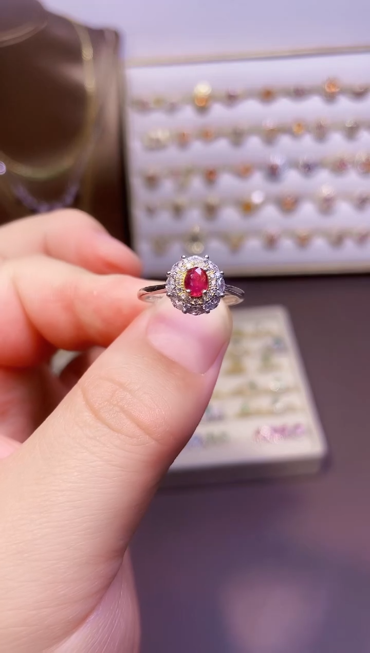 【闪购商品】红宝石戒指银S925镶嵌一枚