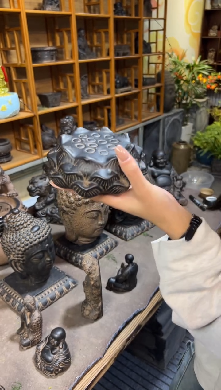 陶土【火山泥】莲蓬实心底座