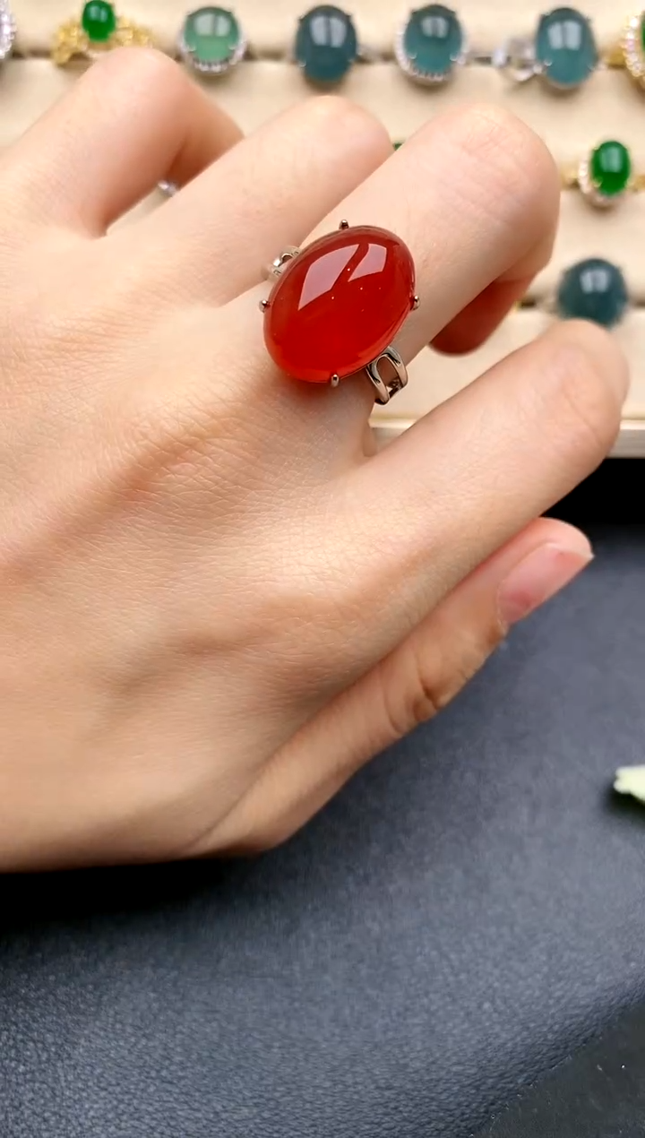 【闪购商品】玛瑙/玉髓戒指未镶嵌.....