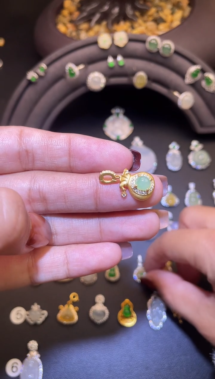 吊坠(不含链)银S925镶嵌翡翠1