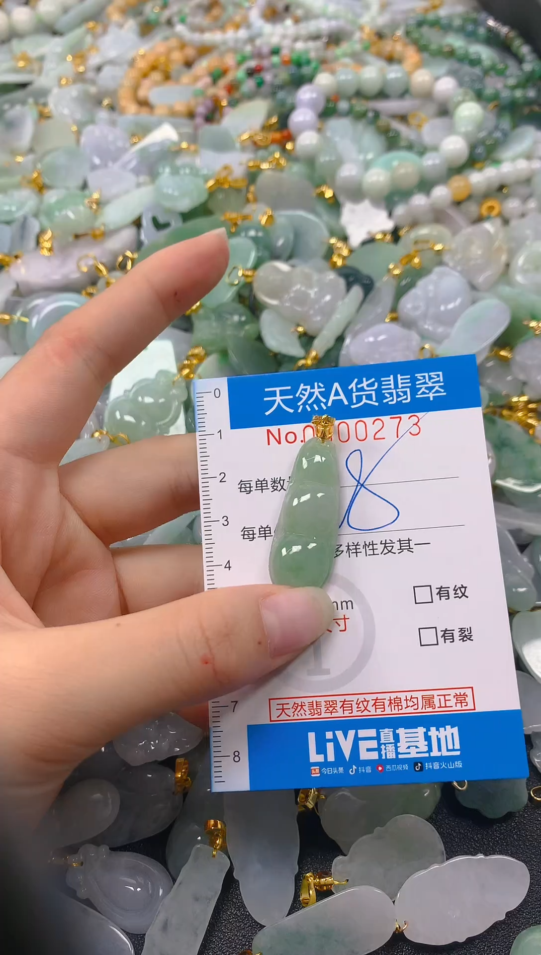 颈饰未镶嵌翡翠净货挂件-0273