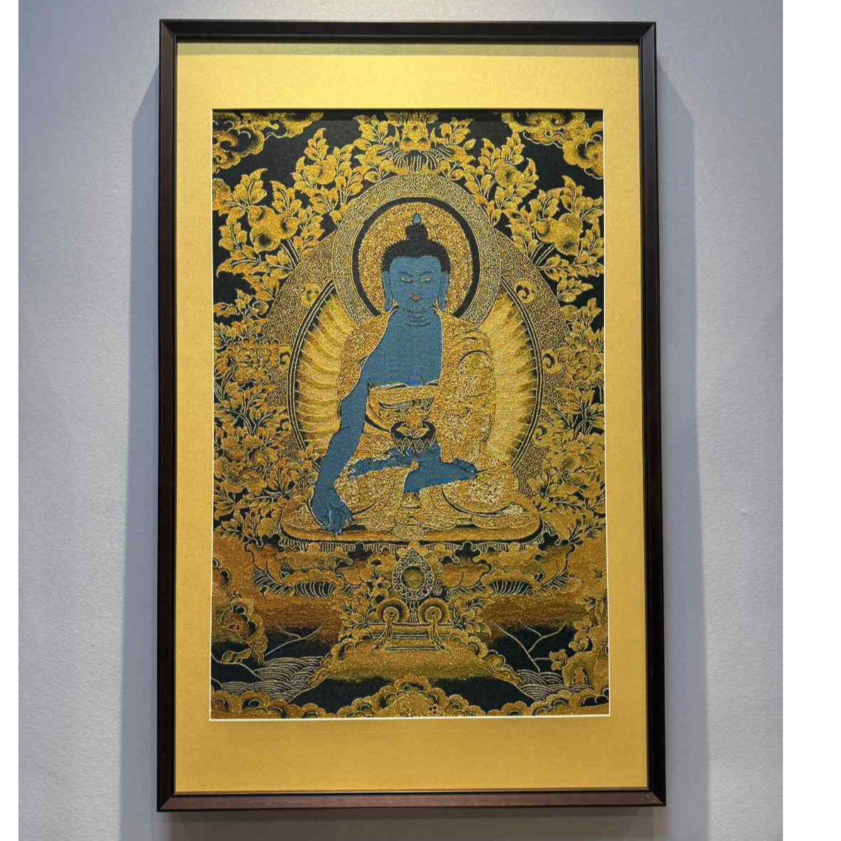 大漠.梵尘-刺绣材质【药师佛】挂画茶室挂画书房刺绣画