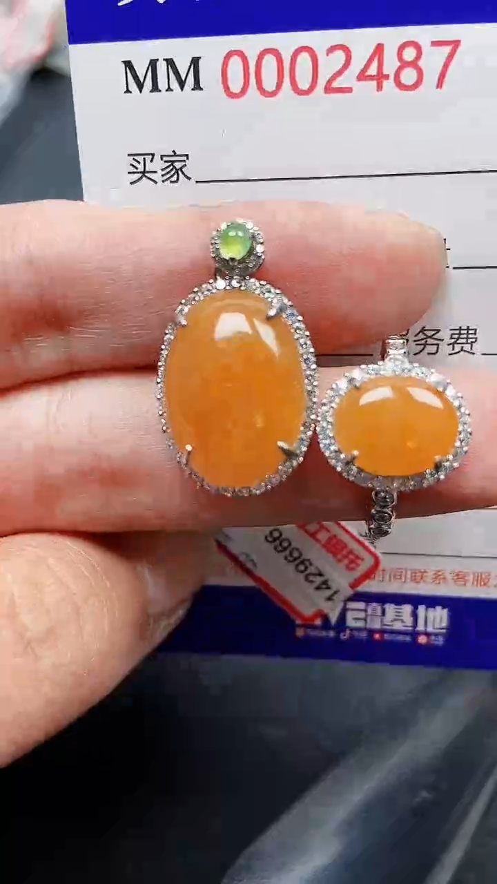 颈饰银S925镶嵌翡翠2487