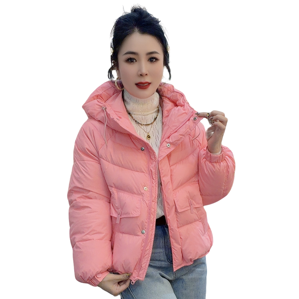 莉丽佳272款女装冬季长袖连帽加厚版棉服外套时尚洋气休闲百搭版0