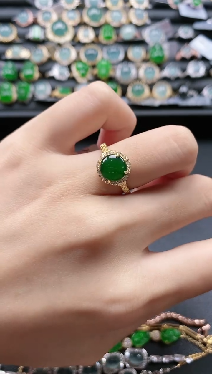 【闪购商品】翡翠戒指银S925镶嵌51511