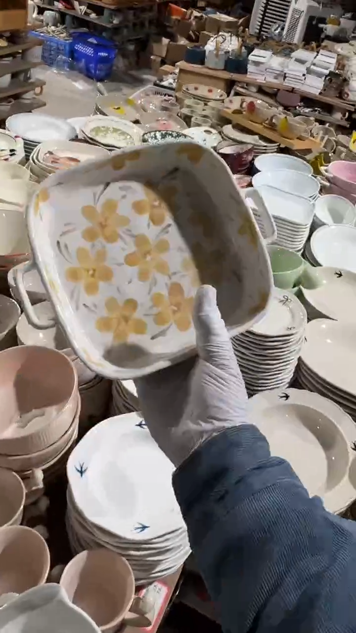 陶瓷花朵方盘微瑕 凑满20元包邮