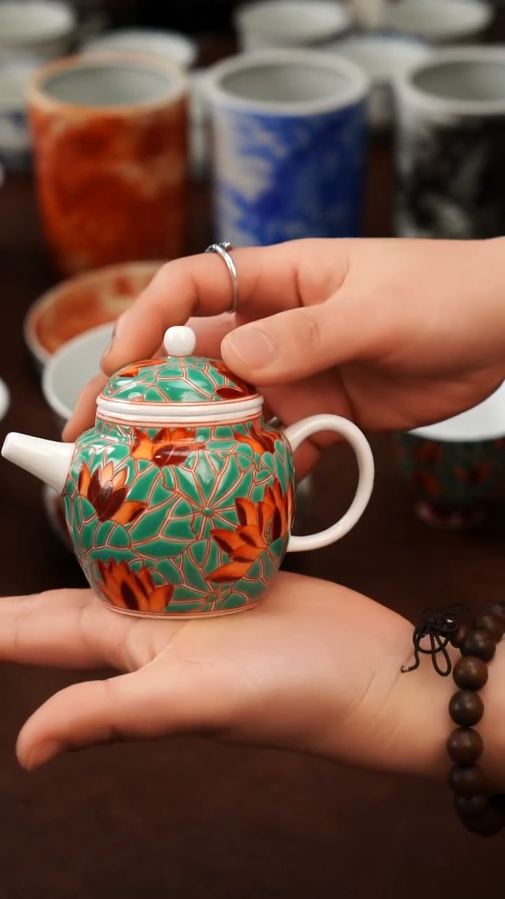 摆件陶景德镇瓷器，青花瓷手绘茶具~