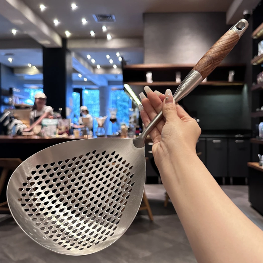 捞面漏勺家用厨房花椒捞勺不锈钢煮面漏勺厨房用具厨房专用沥水勺