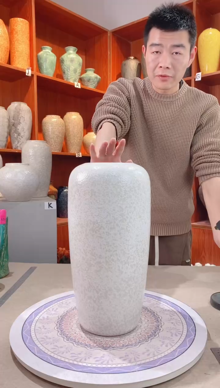 【闪购商品】瓶  陶瓷花瓶 无花 茶白40cm落地